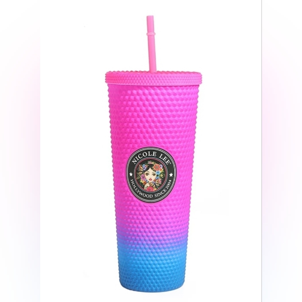 Nicole Lee Pink and Blue Tumbler